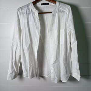 ZanZea Collection Ladies Button Down Shirt, Off White, Size XL
